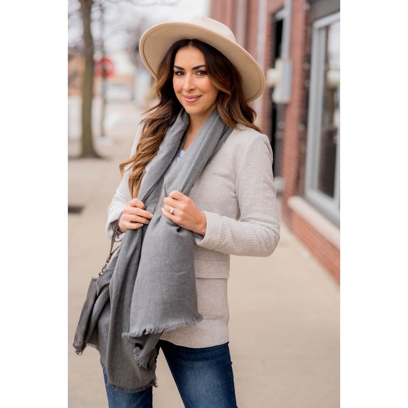 Basic Frayed Edge Scarf Blush