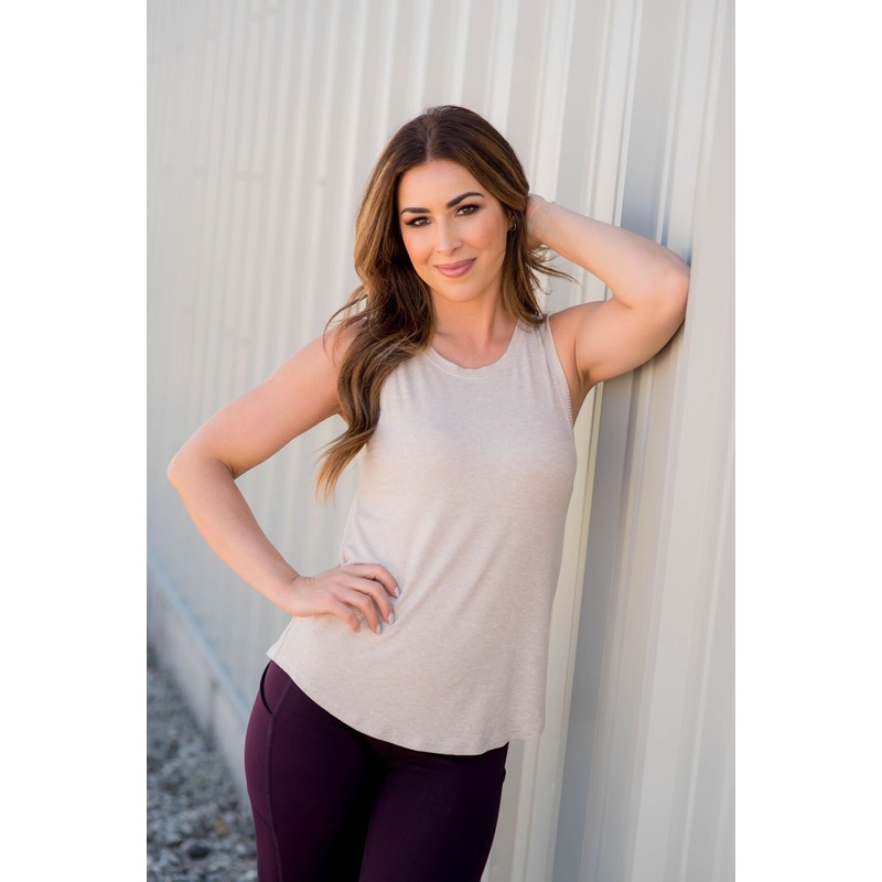 Basic Ribbed Tank Black S