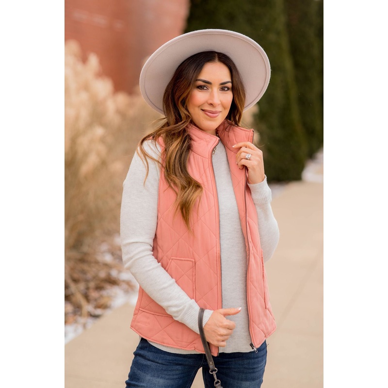 Quilted Puffer Vest Blush S