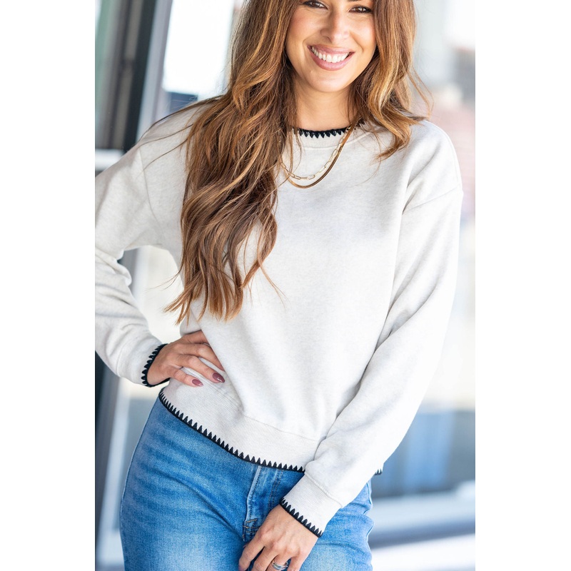 The Sweet Stitch Sweater Light Grey S