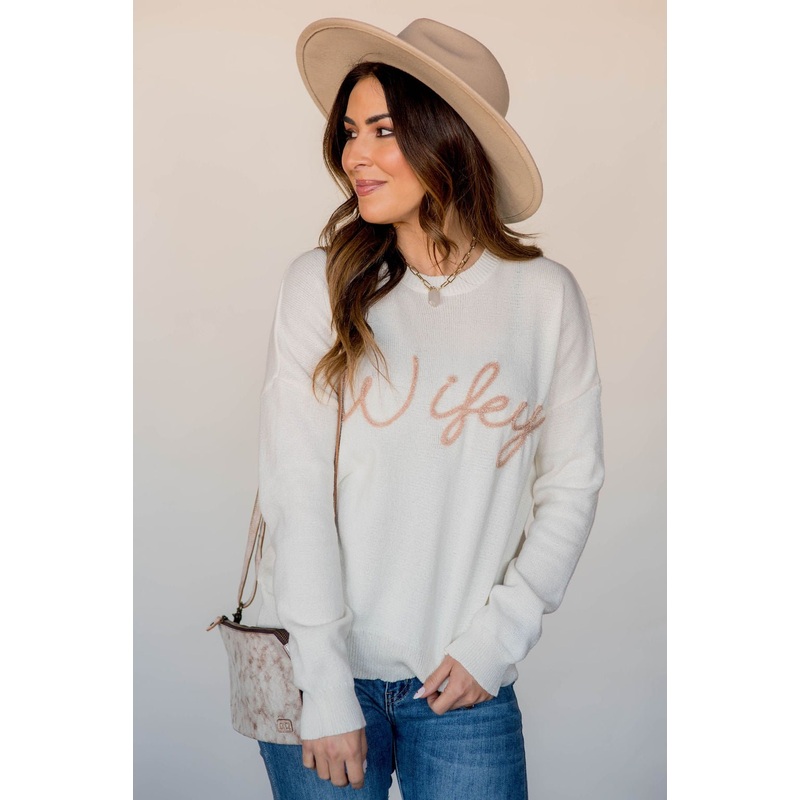 Wifey Sparkle Sweater Black S