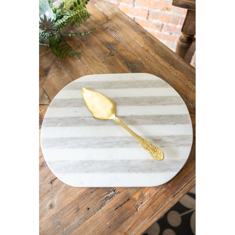 Antiqued Brass Cake Server