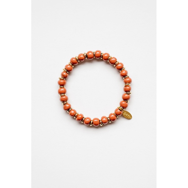 Bel Koz 14k Gold Accented Clay Bracelet Aqua