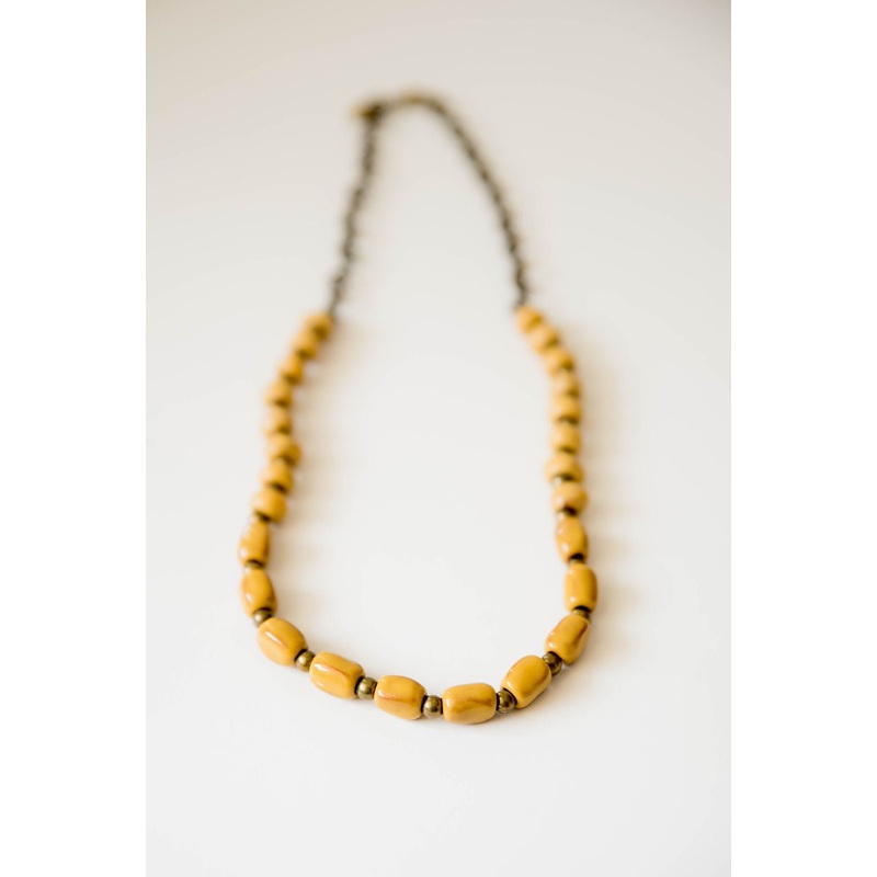 Bel Koz Long Mixed Single Strand Clay Bead Necklace Black