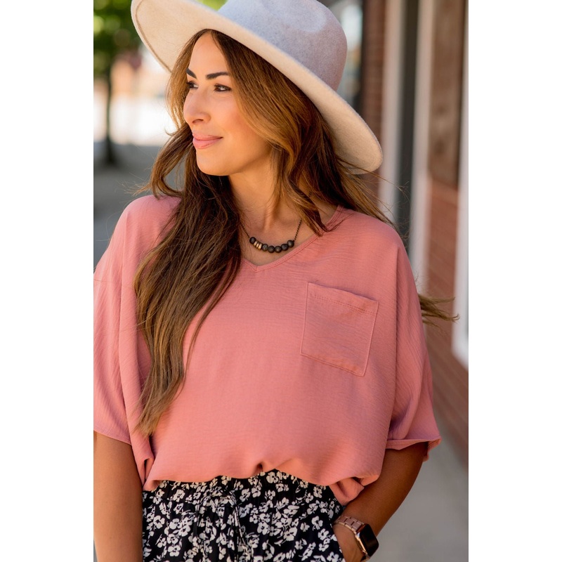 Boyfriend Pocket Blouse Charcoal S
