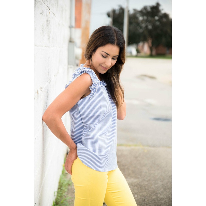 Ruffle Neckline Tank S