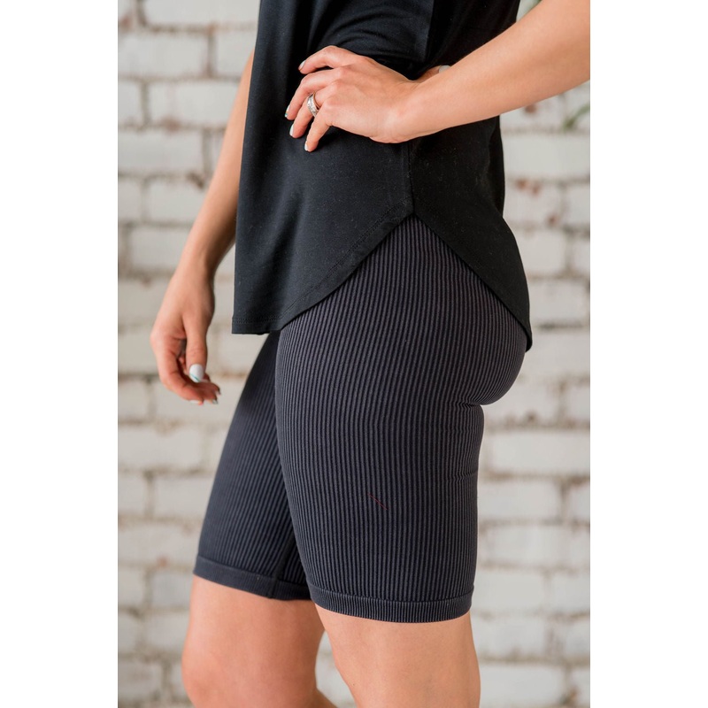 Wide Corded Bike Shorts Black S