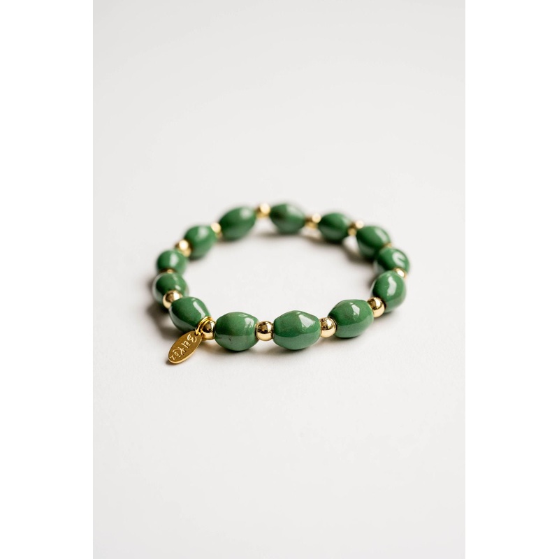 Bel Koz Oval Clay Bead Bracelet Blush