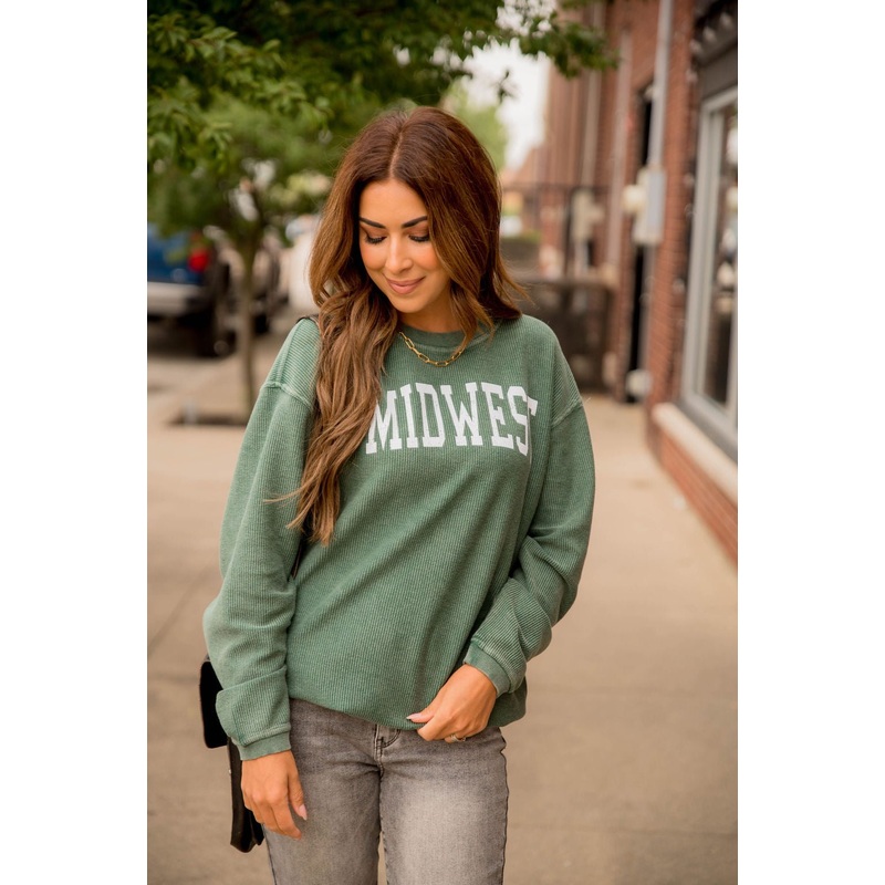 Bold Midwest Ribbed Crewneck Charcoal S
