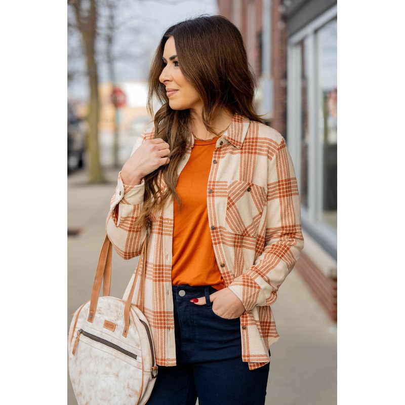 Rustic Plaid Flannel Rust S