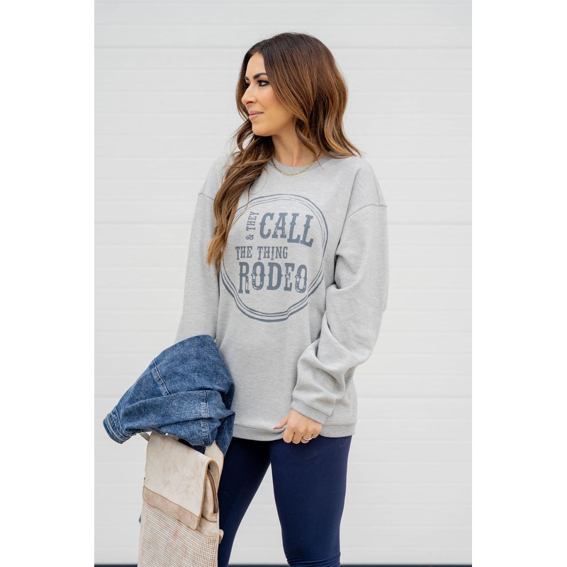 They Call The Thing Rodeo Graphic Crewneck Grey S