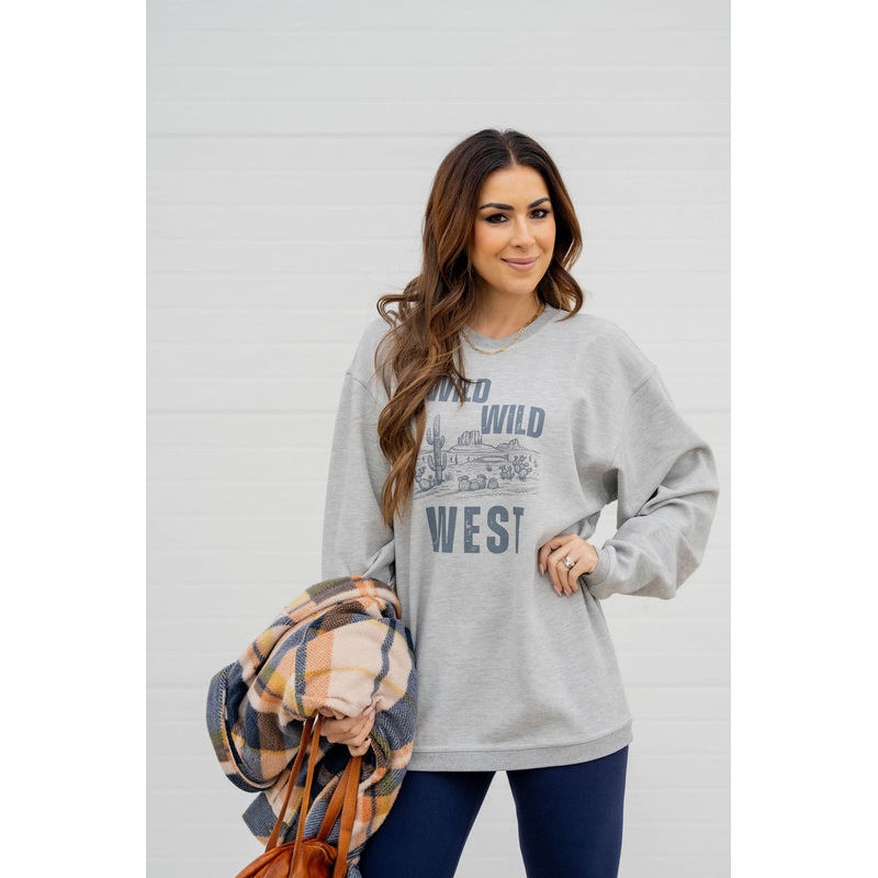 Wild Wild West Graphic Crewneck Grey S