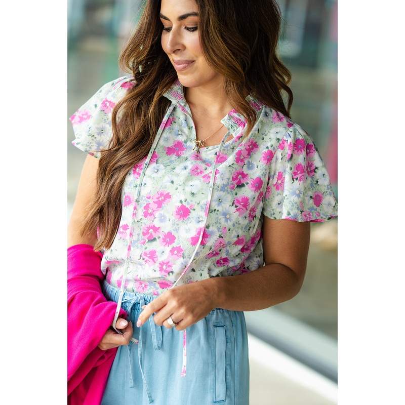 Aster Cap Sleeve Blouse Sage S