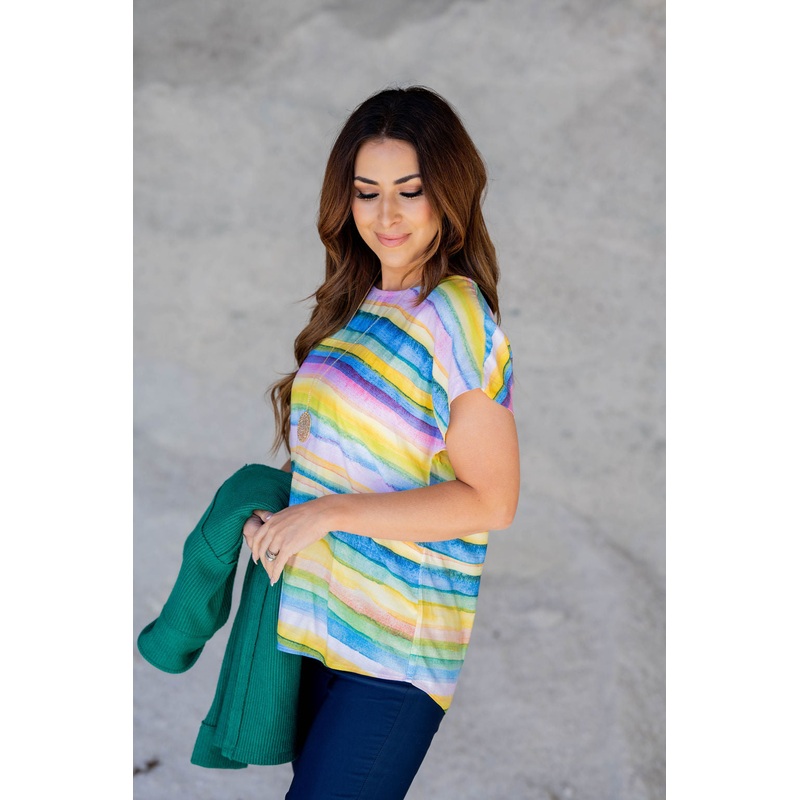 Watercolor Stripes Tee S