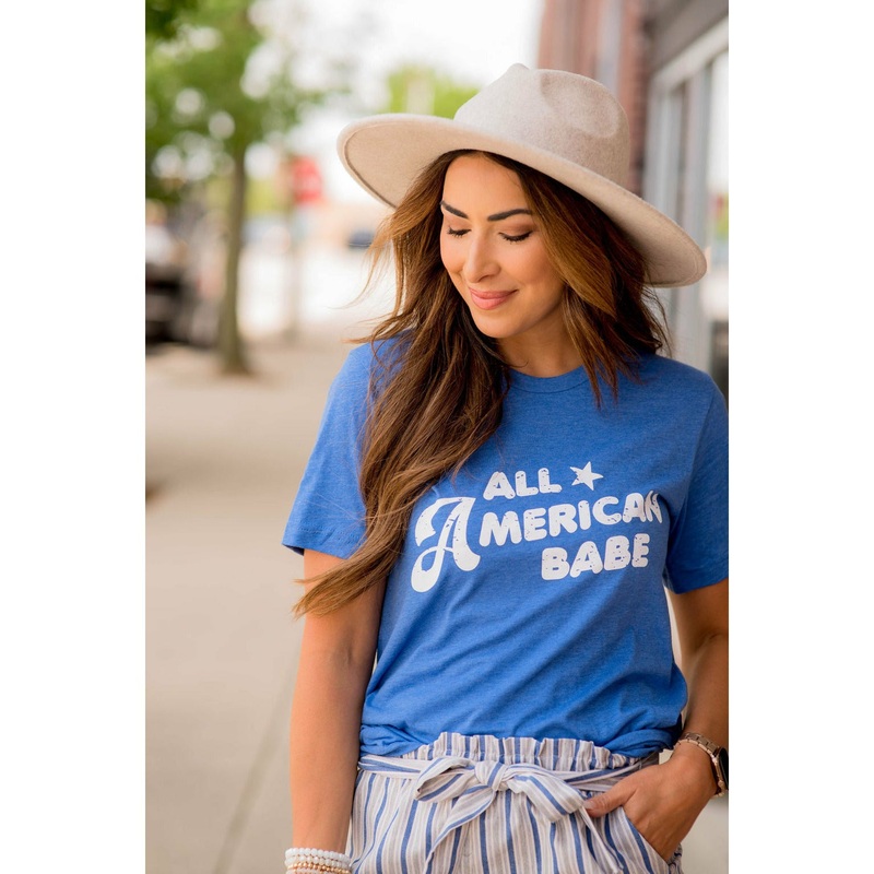 All American Babe Graphic Tee Blue S