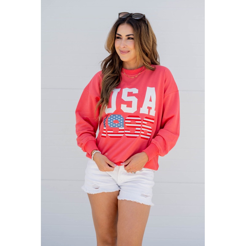USA 1996 Graphic Crewneck Red XS