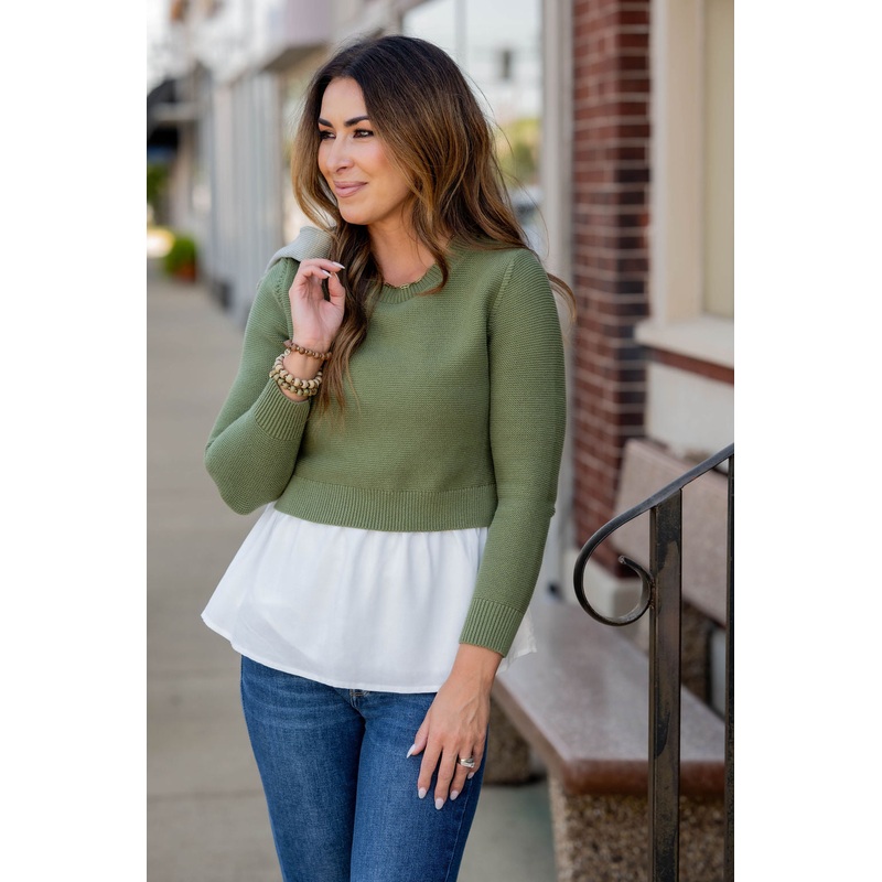 Blouse Bottom Knit Sweater Camel S