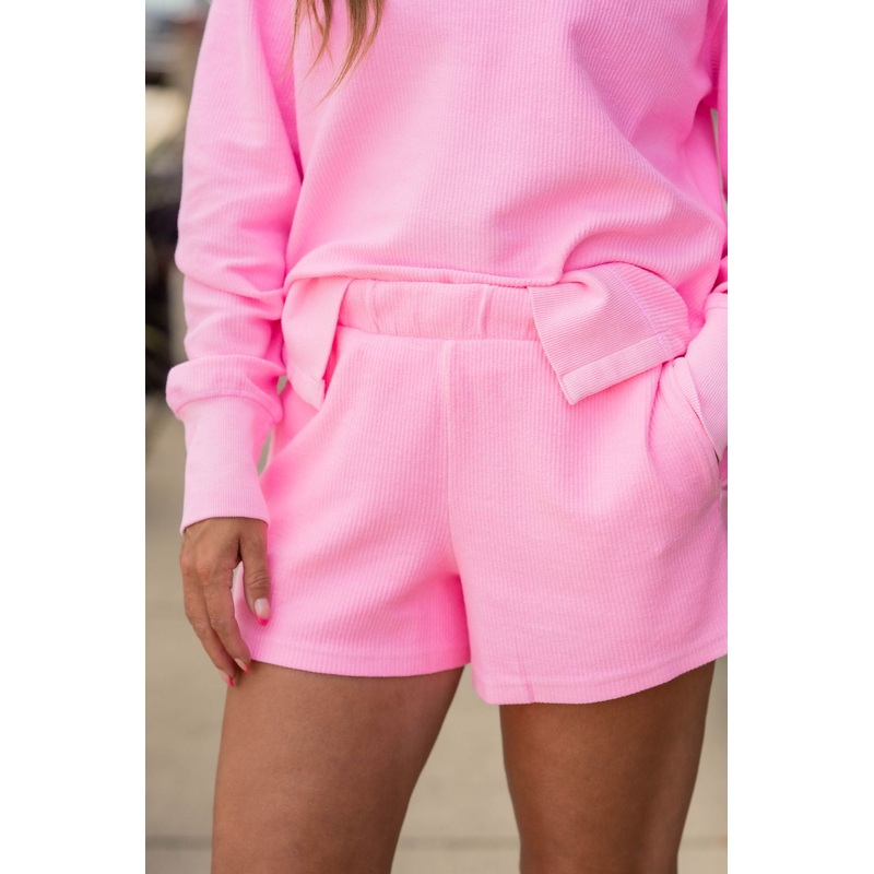Ribbed Shorts Coral S