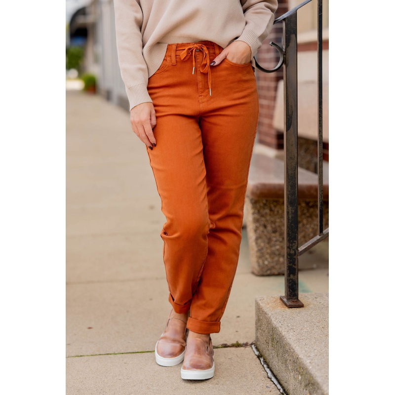 Aubrey Denim Joggers Rust 26