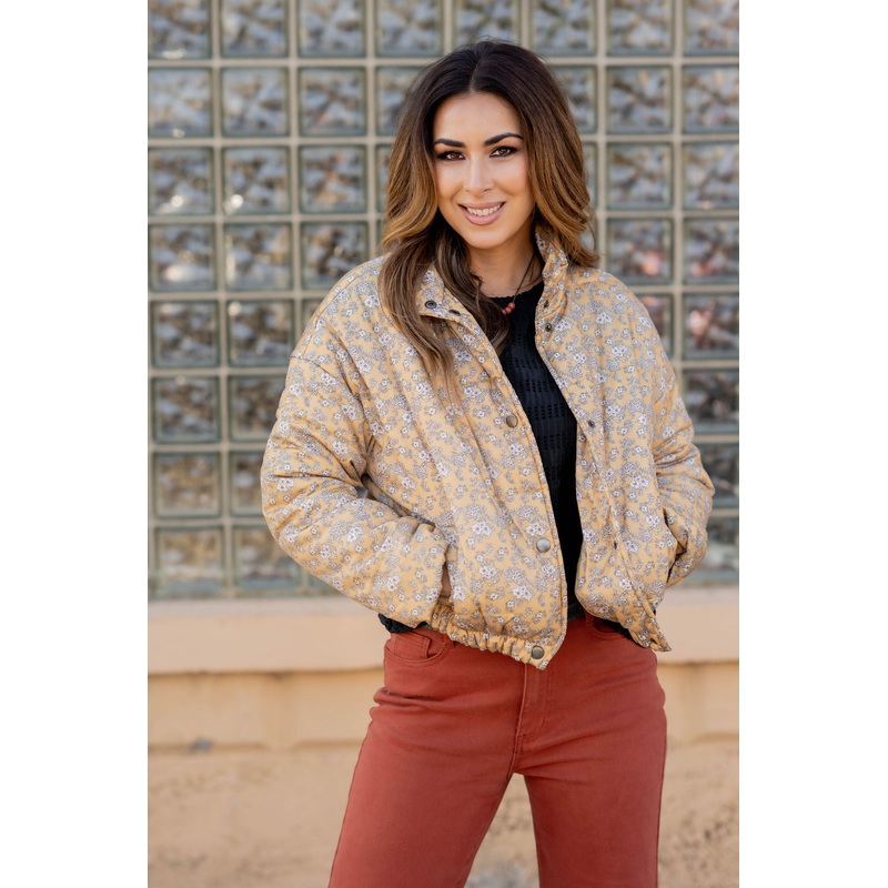 Blossoms Bomber Jacket Mustard S