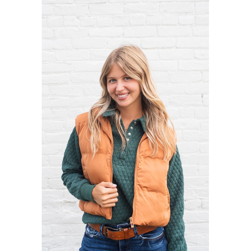 Chilly Days Puffer Vest Beige S