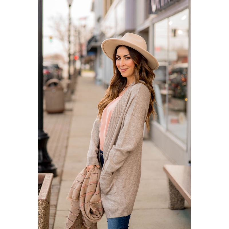 Thick Basic Duster Cardigan Burgundy S
