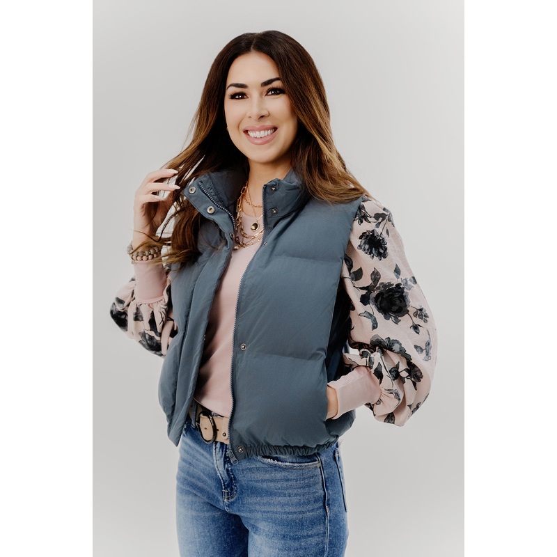 Warm & Cozy Puffer Vest Beige S