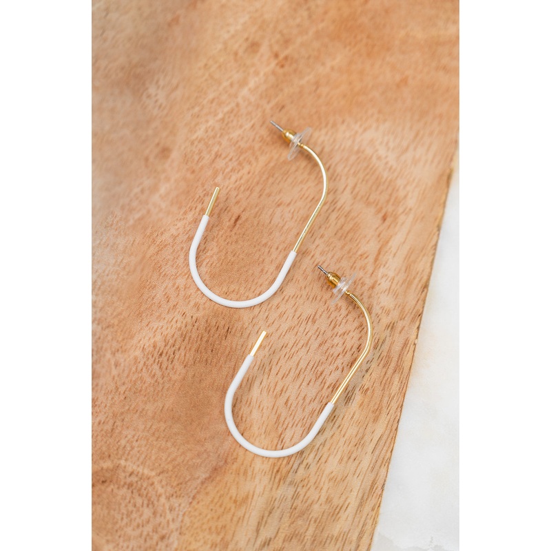 Dipped Hoop Earrings Black