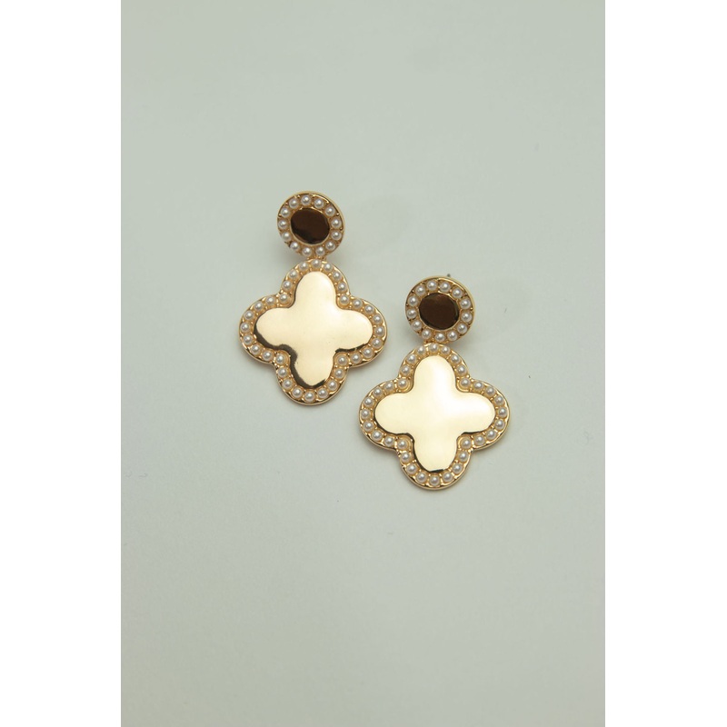 Quatrefoil Drops Earrings Diamond