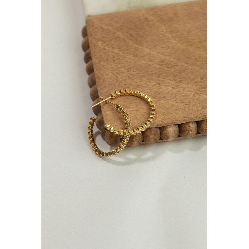 Sectional Studded Hoop Earrings Gold