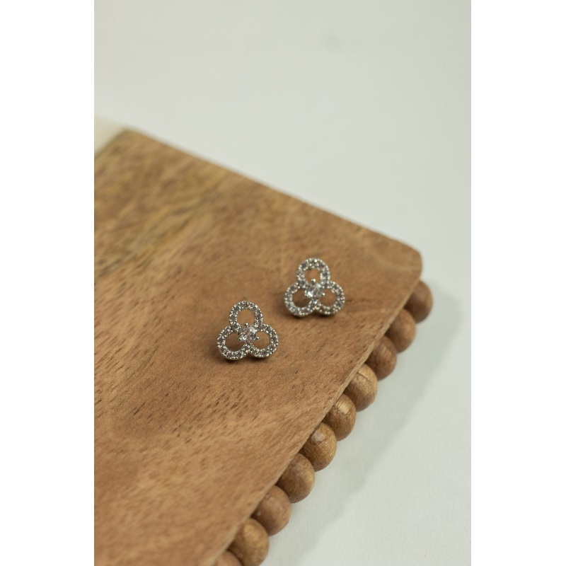Sparkling Trio Stud Earrings Gold