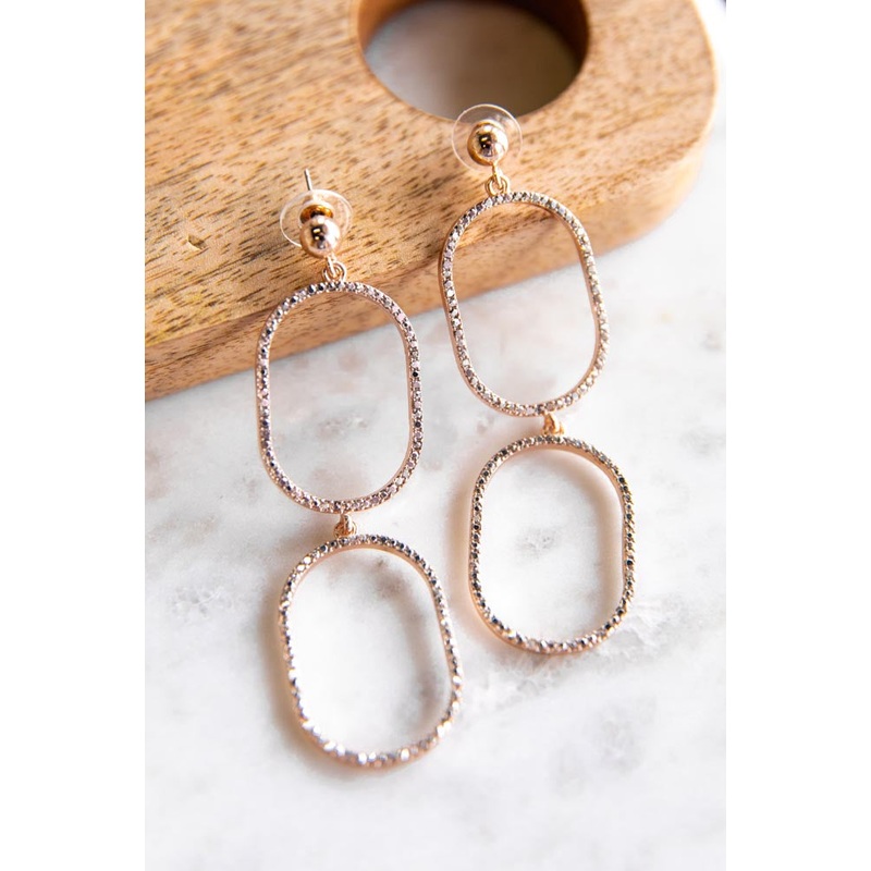 Success Times Two Dangle Earrings Gold