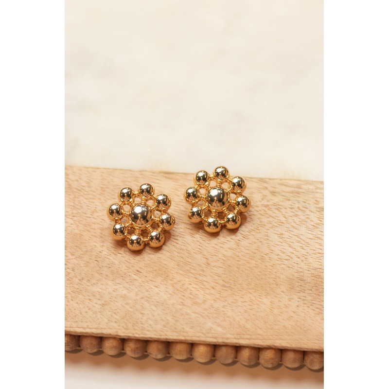 Sun Glazed Burst Stud Earrings Gold