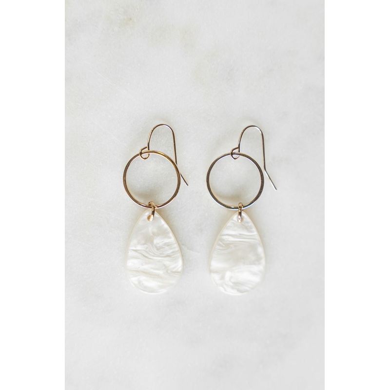 Translucent Tears Dangle Earrings Brown
