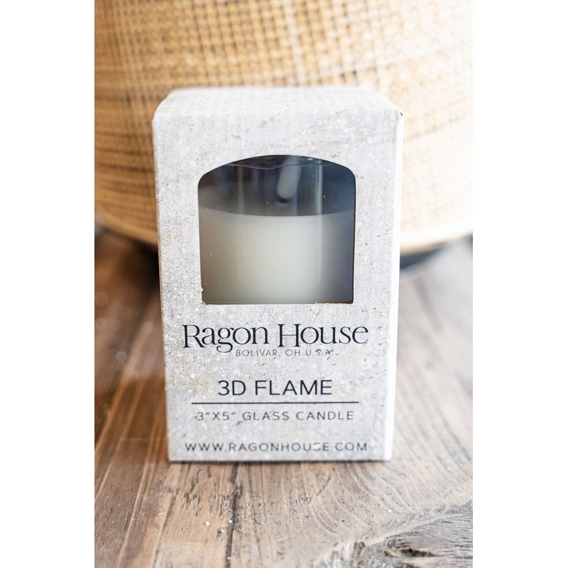 3D Flame Glass Candle