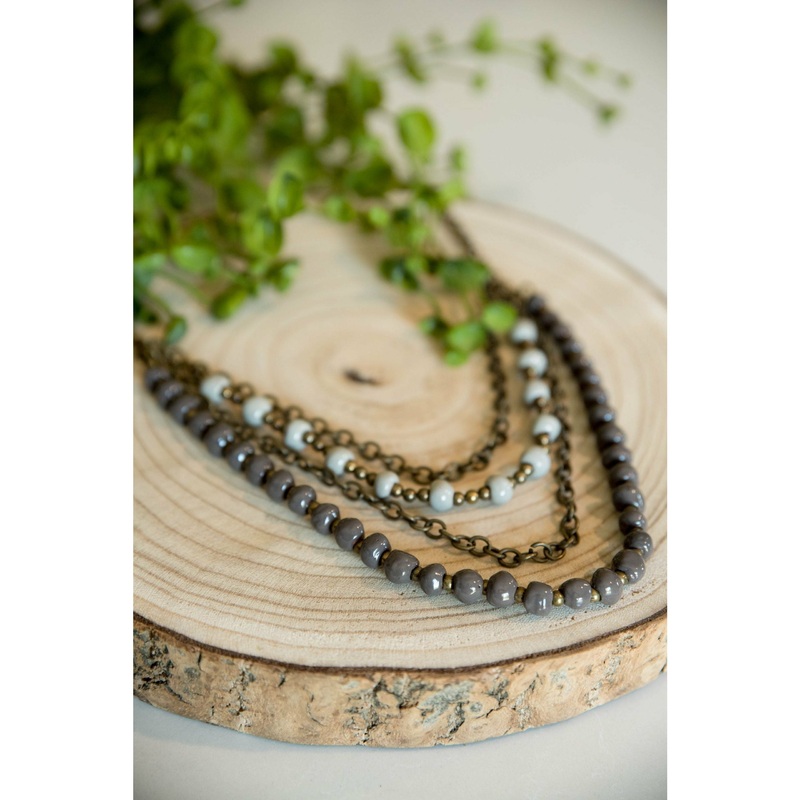 Bel Koz Two Tone Clay Necklace Charcoal