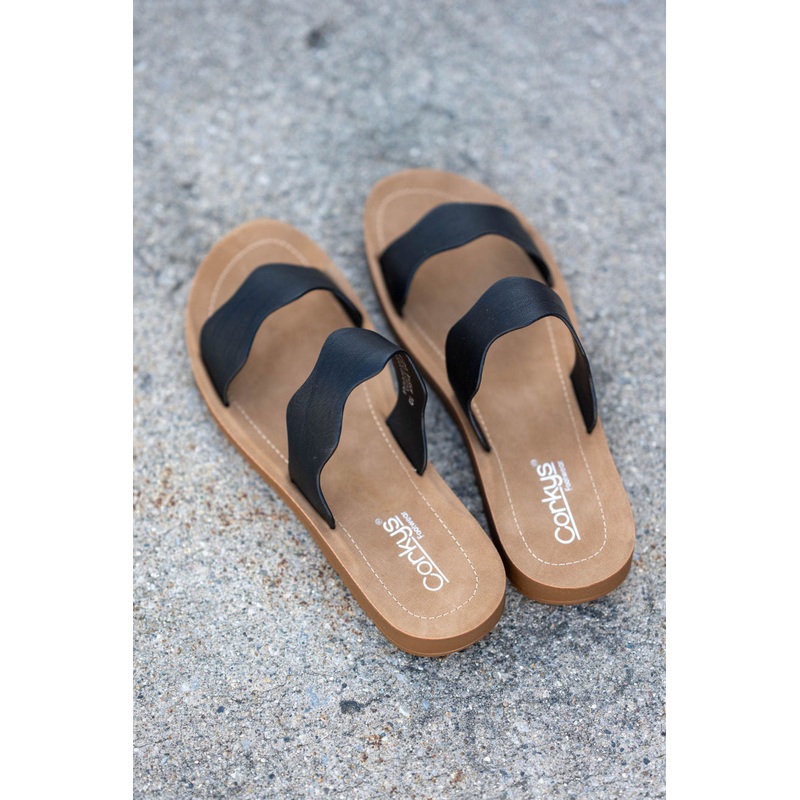 Corky’s Wishy Washy Black Sandals Black 6