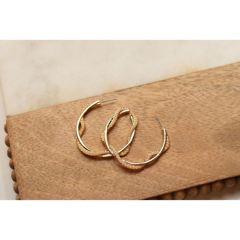 Twisted Hoop Earrings Gold