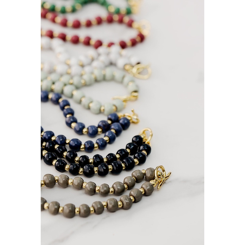 Bel Koz Wavy Toggle Necklace Aqua
