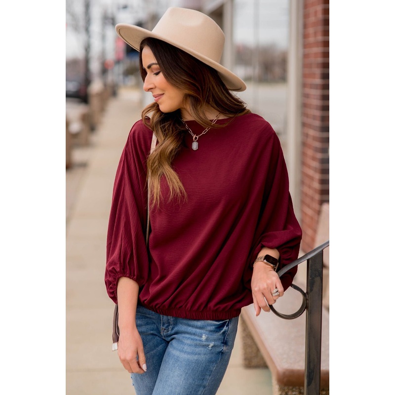 Bold & Sassy 3/4 Sleeve Blouse S Black
