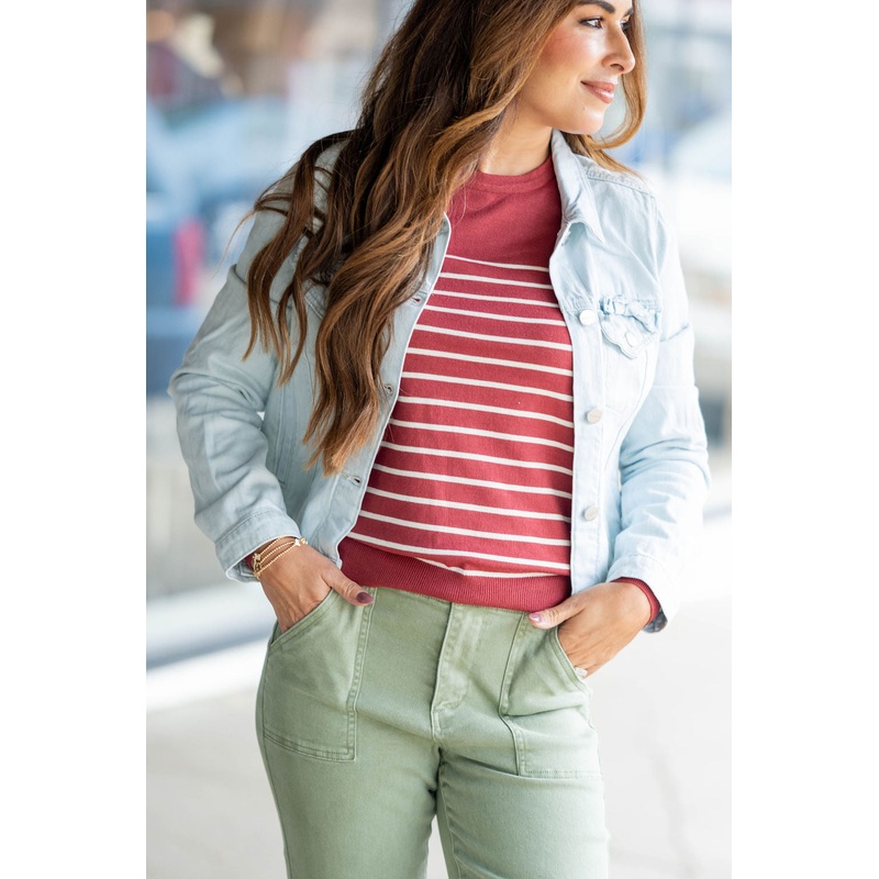 Adventure Awaits Denim Jacket Light Wash XS
