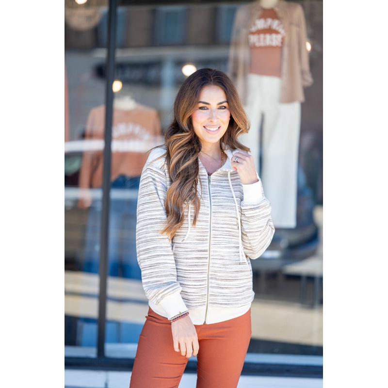 All Too Well Zip-Up Jacket Brown S