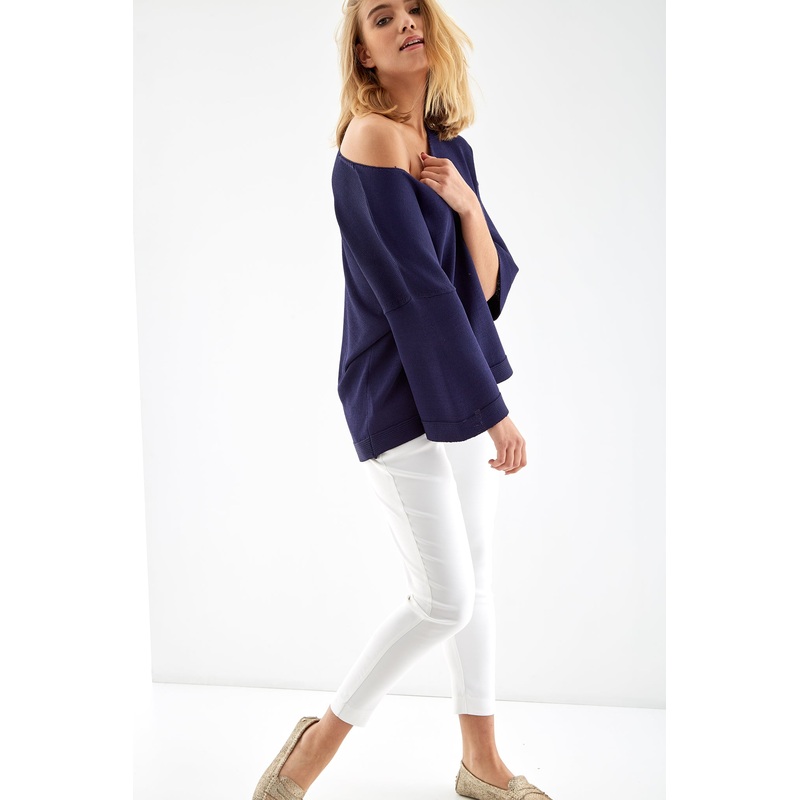 Women’s Scoop Neck Knitwear Dark Blue XS