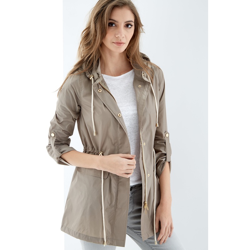 Women’s Hooded Parka Light Beige XS