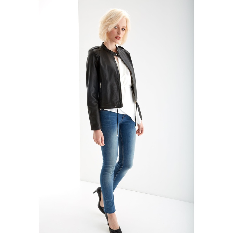 Women’s Leather Jacket Black XS