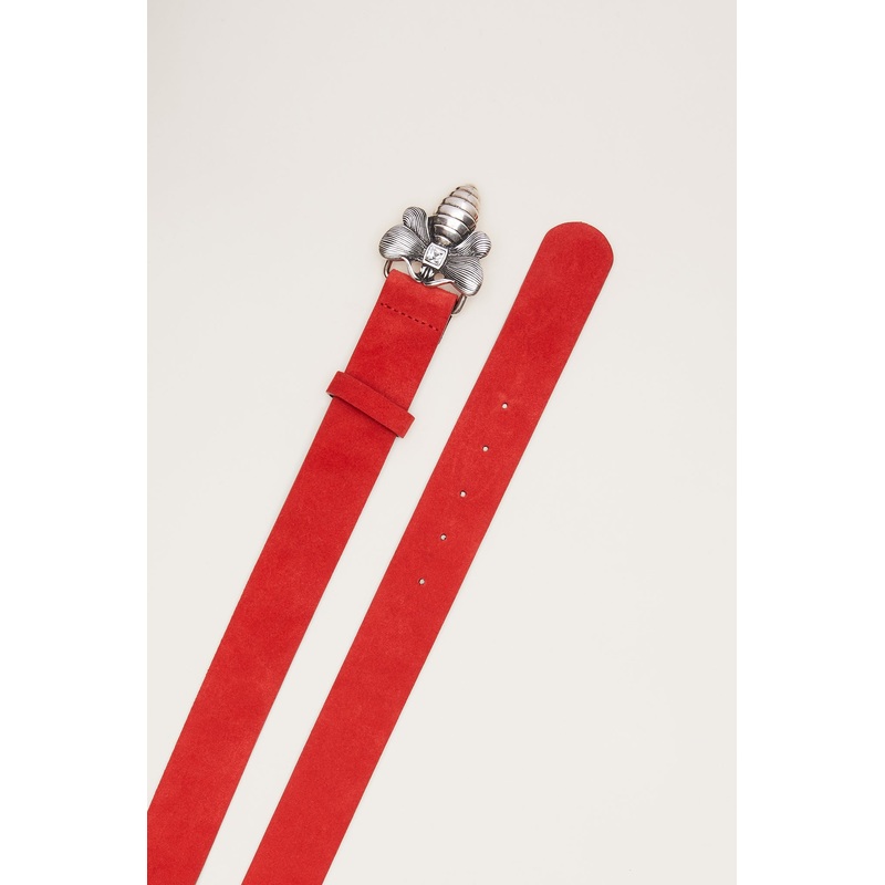 Women’s Suede Leather Belt Red 70