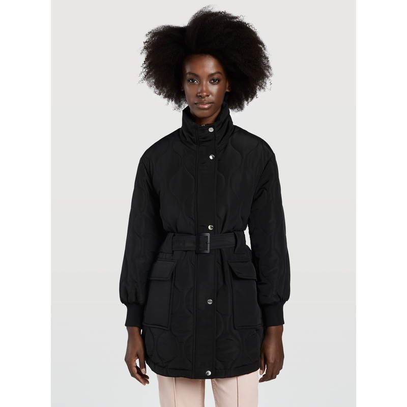 Belted Padded Jacket Black XS