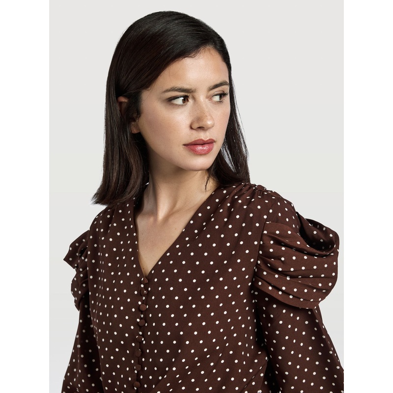 Fluid Blouse Brown XS