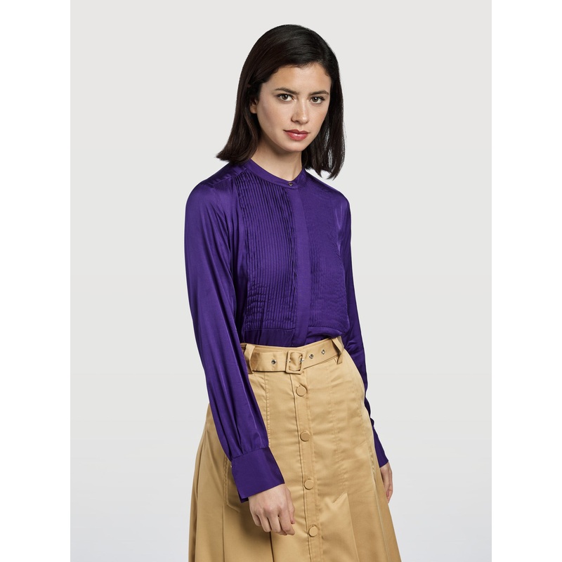 Pleated At Front Blouse White XS