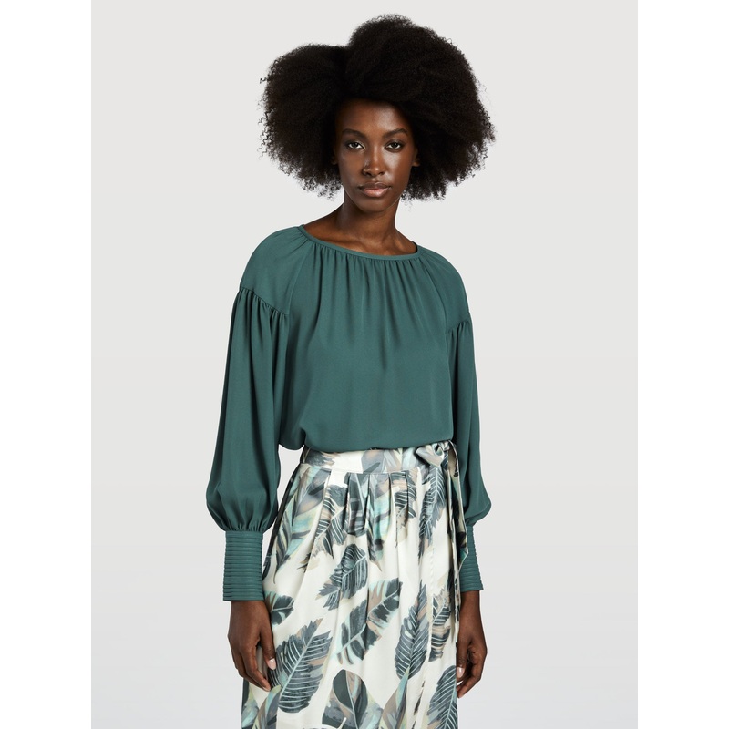 Balloon Sleeve Blouse White XS